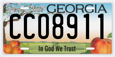 GA license plate CCO8911