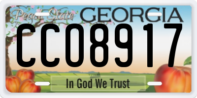 GA license plate CCO8917