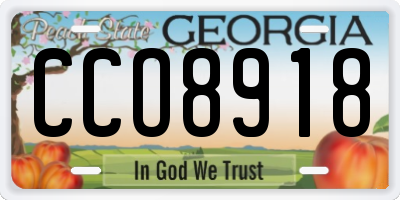 GA license plate CCO8918