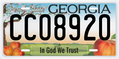 GA license plate CCO8920