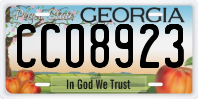 GA license plate CCO8923