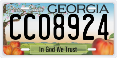 GA license plate CCO8924