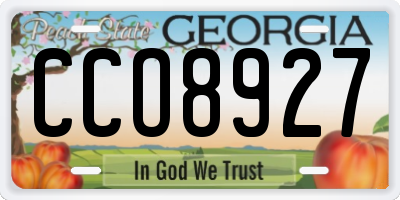 GA license plate CCO8927