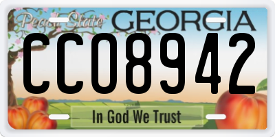 GA license plate CCO8942