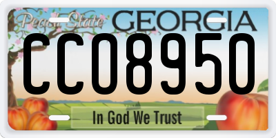 GA license plate CCO8950