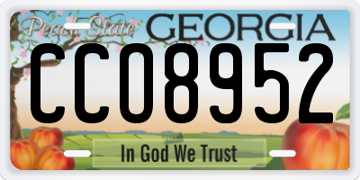 GA license plate CCO8952