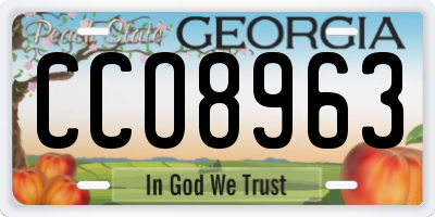 GA license plate CCO8963