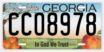 GA license plate CCO8978