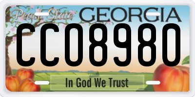 GA license plate CCO8980
