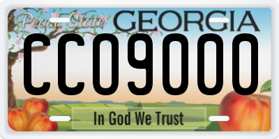 GA license plate CCO9000