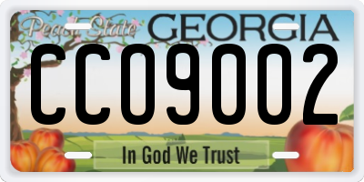GA license plate CCO9002