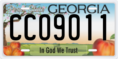 GA license plate CCO9011