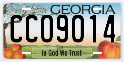 GA license plate CCO9014