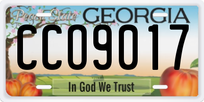 GA license plate CCO9017