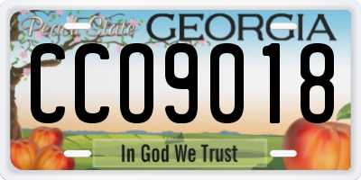 GA license plate CCO9018