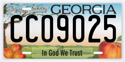 GA license plate CCO9025