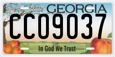 GA license plate CCO9037