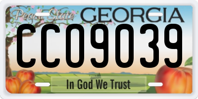 GA license plate CCO9039