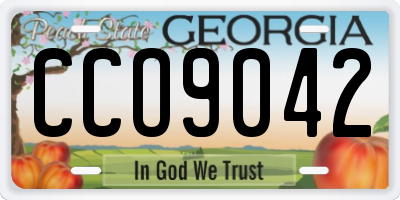 GA license plate CCO9042