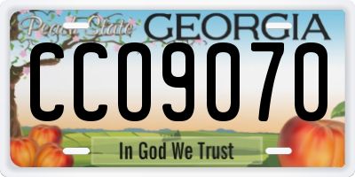 GA license plate CCO9070