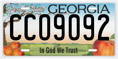 GA license plate CCO9092