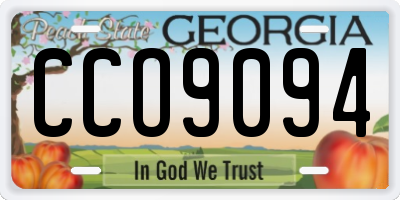 GA license plate CCO9094