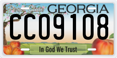 GA license plate CCO9108