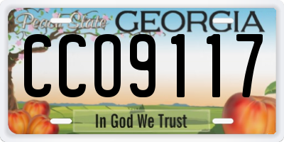 GA license plate CCO9117
