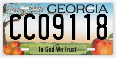 GA license plate CCO9118