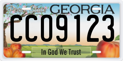 GA license plate CCO9123