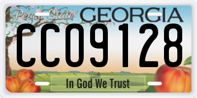 GA license plate CCO9128