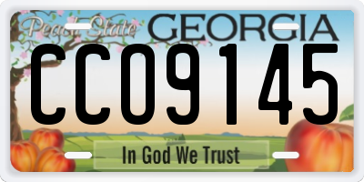 GA license plate CCO9145