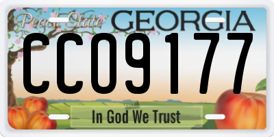 GA license plate CCO9177
