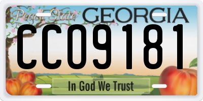 GA license plate CCO9181