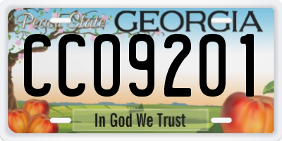 GA license plate CCO9201