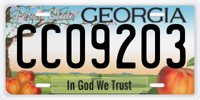 GA license plate CCO9203