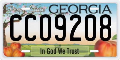 GA license plate CCO9208