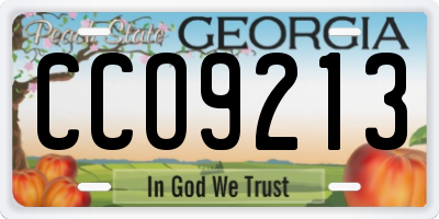 GA license plate CCO9213
