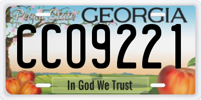 GA license plate CCO9221