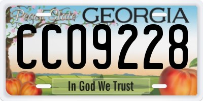 GA license plate CCO9228