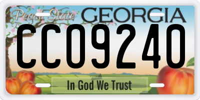 GA license plate CCO9240