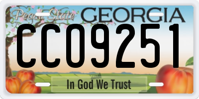GA license plate CCO9251