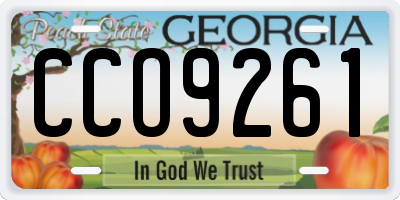 GA license plate CCO9261