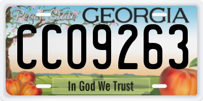 GA license plate CCO9263