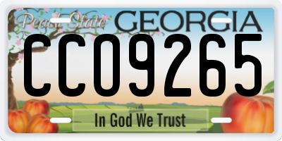 GA license plate CCO9265