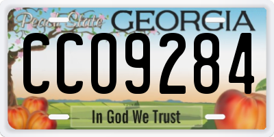 GA license plate CCO9284