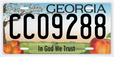 GA license plate CCO9288
