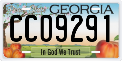 GA license plate CCO9291