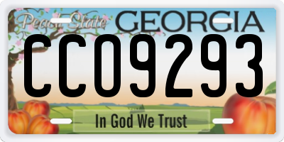 GA license plate CCO9293