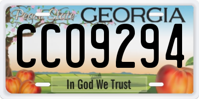 GA license plate CCO9294
